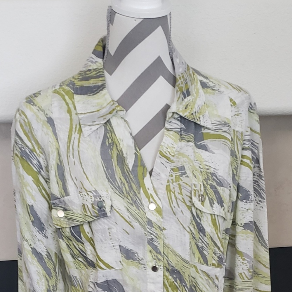 JM Collection Woman Linen 3/4 Sleeve Jacket